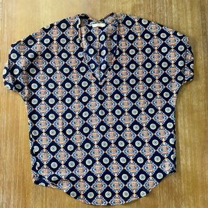 LUSH - Blue and Orange pattern blouse - Womens Sm.